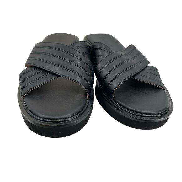 New Madewell The Alina Platform Sandal Black Leather Criss Cross Straps Size 8 - Picture 5 of 14